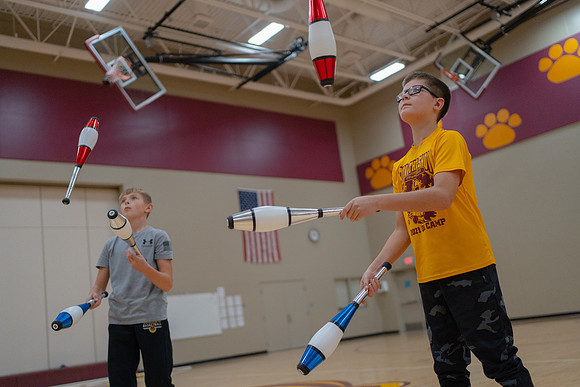 Juggling at Bear Cave Intermediate School