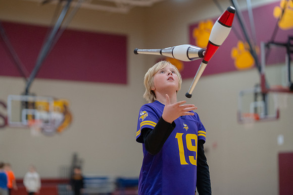 Juggling at Bear Cave Intermediate School